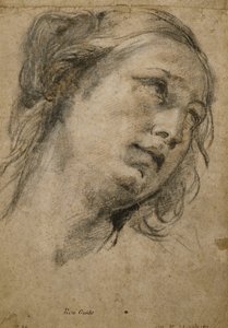 Testa di una donna che guarda in alto a destra da Guido Reni