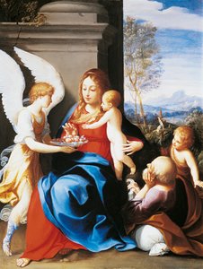 Sacra Famiglia servita dagli angeli da Guido Reni