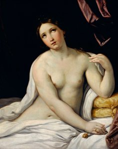 Lucrezia si suicida dopo essere stata vittima delle violenze del cugino Sesto Tarquinio, il figlio di Tarquinio il Superbo - Dipinto di Guido Reni detto il Guercino (1575-1642), circa 1637 da Guido Reni