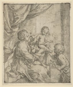 La Vergine e il Bambino a un tavolo con il giovane Giovanni Battista, ca. 1600-1640 da Guido Reni