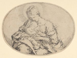 La Vergine con il Bambino, composizione ovale, ca. 1600-1640 da Guido Reni