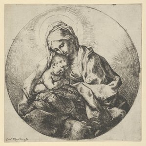 La Vergine che tiene il Cristo bambino con le dita della mano destra nascoste, ca 1600-1640 da Guido Reni