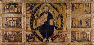 Il Redentore e i simboli degli Evangelisti, di Guido da Siena (attivo ca 1250-1300), dipinto su legno da Guido da Siena