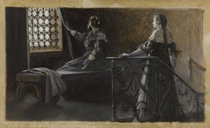 Ethel e la donna velata, 1889 circa (olio su tela) da Guillaume Albert Demarest