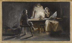 La famiglia di Nychol il boia, 1889 circa (olio su tela) da Guillaume Albert Demarest