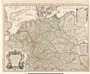 Mappa della Germania da Guillaume Delisle