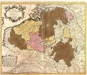 Mappa dei Paesi Bassi Cattolici (Belgio e Lussemburgo) (incisione)