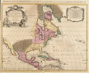 Mappa del Nord America (Groenlandia, Canada, USA, Messico e le isole dei Caraibi: Cuba, Haiti, Giamaica, Indie Occidentali) (incisione)