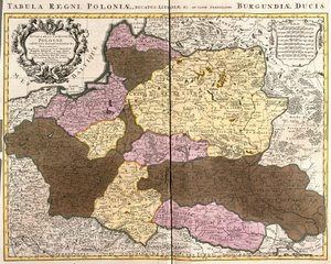 Mappa del Regno di Polonia con il Ducato di Lituania (incisione) da Guillaume Delisle
