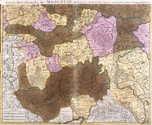 Mappa della parte meridionale del grande principato di Mosca (Russia) (incisione)
