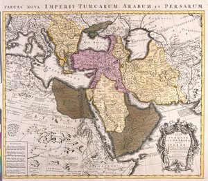 Slovacchia meridionale, Slovenia, Croazia, Ungheria, Romania, Moldavia, Ucraina meridionale, Bosnia-Erzegovina, Serbia e Montenegro, Bulgaria, Albania, Repubblica di Macedonia, Grecia, Turchia, Georgia, Armenia, Azerbaigian, Iran, Cipro, Siria, Iraq, Libia da Guillaume Delisle