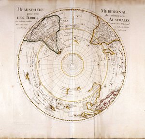 Vista del Polo Sud (Antartico) Atlante di Guillaume Delisle (1675-1726), geografo da Guillaume Delisle