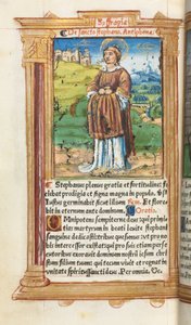 Libro delle Ore stampato (Uso di Roma): fol. 100v, San Stefano