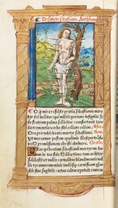 Libro delle Ore stampato (Uso di Roma): fol. 102v, San Sebastiano