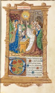 Libro delle Ore stampato (Uso di Roma): fol. 58r, Pentecoste da Guillaume Le Rouge