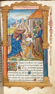 Libro delle Ore stampato (Uso di Roma): fol. 65r, Davide e Samuele da Guillaume Le Rouge