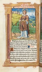 Libro delle Ore stampato Uso di Roma: fol. 100v, San Stefano, 1510