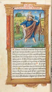 Libro delle Ore stampato Uso di Roma: fol. 101v, San Cristoforo, 1510 da Guillaume Le Rouge