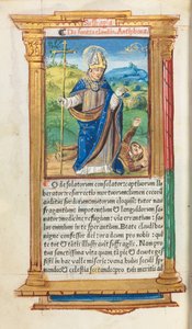 Libro delle Ore stampato Uso di Roma: fol. 105v, San Claudio come Vescovo, 1510
