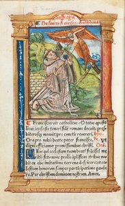 Libro delle Ore stampato Uso di Roma: fol. 106v, San Francesco d