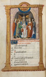Libro delle Ore stampato Uso di Roma: fol. 7v, illustrazione del calendario di giugno, 1510 da Guillaume Le Rouge
