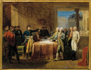 Guerre napoleoniche: firma dei preliminari della Pace di Leoben (17 aprile) da Guillaume Lethiere