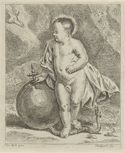 Bambino Gesù con globo e serpente