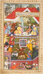 Celebrazioni in onore della nascita di Humayun nel Chahar Bagh di Kabul, c.1590 da Gujarati Sur