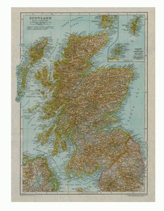 Mappa della Scozia da Gull Engraving Company