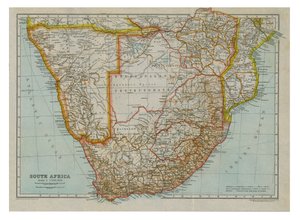 Mappa del Sud Africa meridionale da Gull Engraving Company