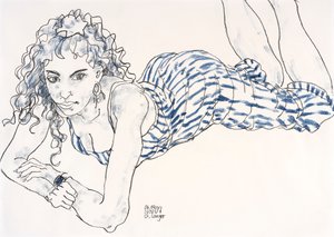 Donna sdraiata, sogno di ragazza