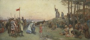 Ansgar Predica il Cristianesimo da Gustaf Olaf Cederstrom