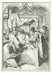 Giovanni, Elettore di Sassonia, visita Martin Lutero in ospedale (incisione) da Gustav Ferdinand Leopold Konig