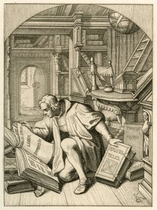 Lutero legge nella biblioteca universitaria di Erfurt. Ha trovato una Bibbia latina da Gustav Ferdinand Leopold Konig