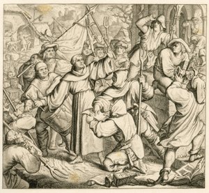 Martin Lutero predica a Seeburg contro la Guerra dei Contadini da Gustav Ferdinand Leopold Konig