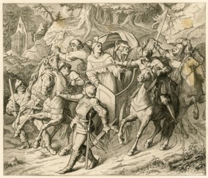 Il rapimento di Martin Lutero nel suo viaggio di ritorno - 1521 - da Hauptmann von Berlepsch e Burkhard Hund, a causa della bolla di scomunica del papa e della messa al bando dell