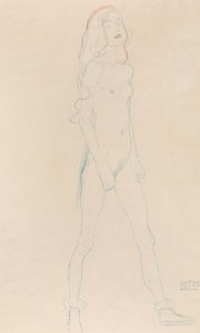 Una giovane ragazza nuda, c. 1917