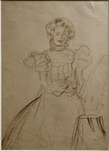 Ritratto di Sonja Knips – Seduta su una sedia di fronte da Gustav Klimt