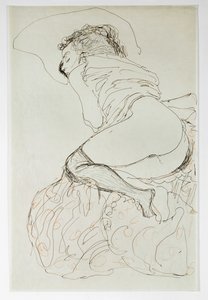 Nudo femminile, girato a sinistra da Gustav Klimt