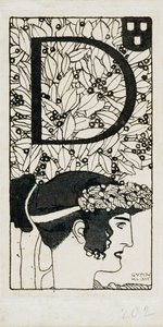 Iniziale D, utilizzata nel terzo numero di Ver Sacrum, la rivista del movimento Art Nouveau Secession in Austria. da Gustav Klimt