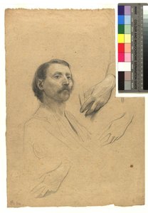 Studio della testa e della mano per un ritratto di gentiluomo da Gustav Klimt