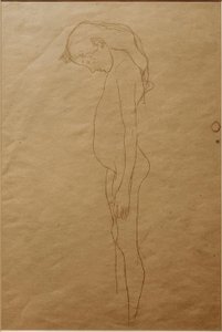 Nudo di ragazza con testa chinata a sinistra da Gustav Klimt