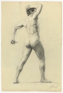 Nudo maschile di schiena, c.1880