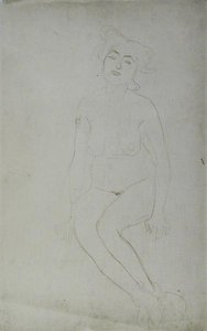 Donna Nuda Seduta, c.1903 da Gustav Klimt