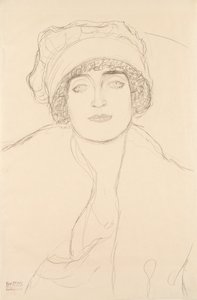 Ritratto con cappello, 1917-118 da Gustav Klimt