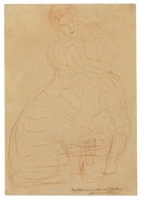Ritratto di Adele Bloch-Bauer. Studio di costume con mani tenute a forma di ferro di cavallo da Gustav Klimt