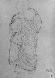 Donna in Veste che Tiene una Carta da Gustav Klimt