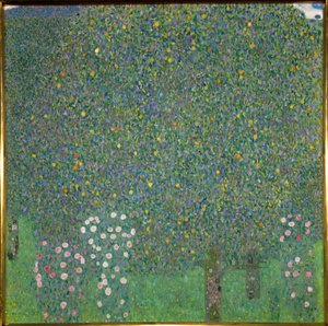 Rose sotto gli alberi. 1918 (dipinto su tela) da Gustav Klimt