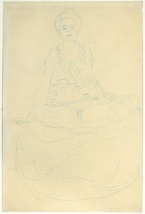 Mezza nuda seduta di fronte, c.1907 da Gustav Klimt