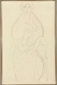 Donna seduta di fronte, c.1917-18 da Gustav Klimt